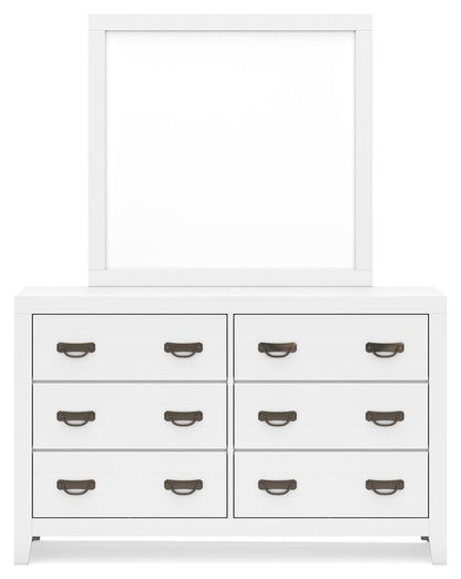 Binterglen Twin Panel Bed with Mirrored Dresser