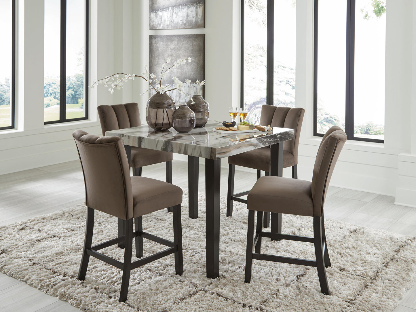 Ashley Express - Jeshina Counter Height Dining Table and 4 Barstools