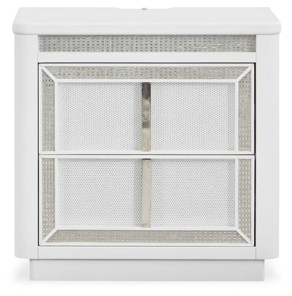 Chalanna California King Upholstered Storage Bed, Dresser, Mirror and Nightstand