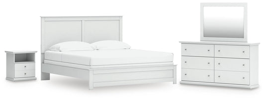 Bostwick Shoals King Panel Bed, Dresser, Mirror and Nightstand