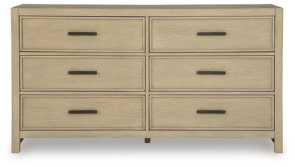 Calmoro King Bookcase Bed with Mirrored Dresser