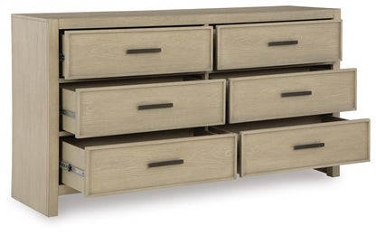 Calmoro King Bookcase Bed with Mirrored Dresser
