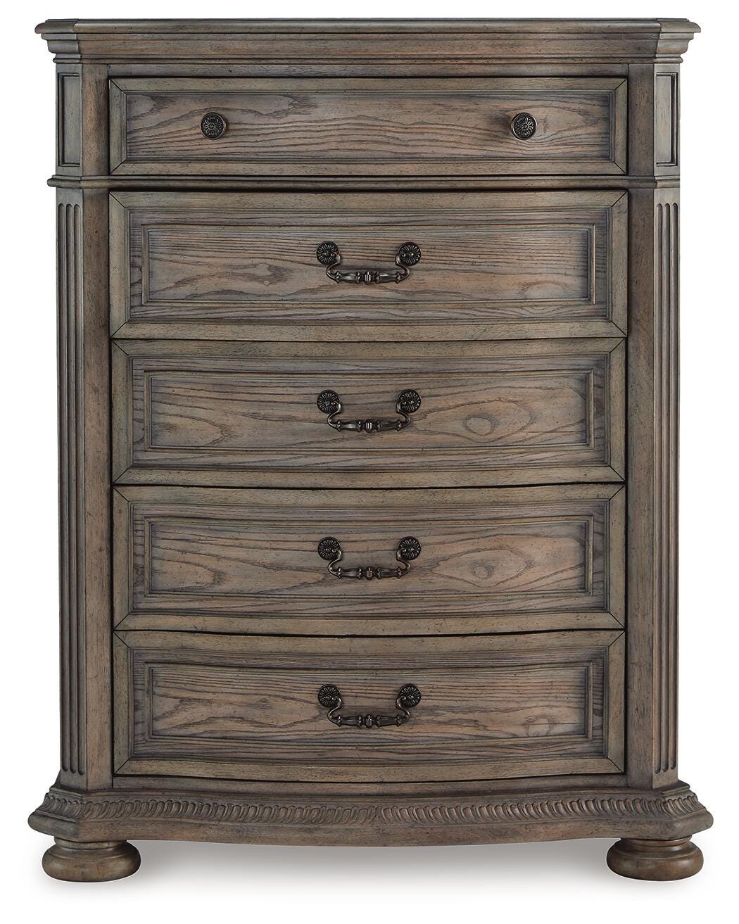 Ardenfield Queen Upholstered Sleigh Bed, Dresser, Mirror, Chest and Nightstand
