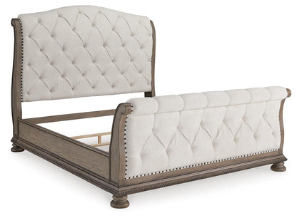 Ardenfield King Upholstered Sleigh Bed, Dresser, Mirror, Chest and Nightstand