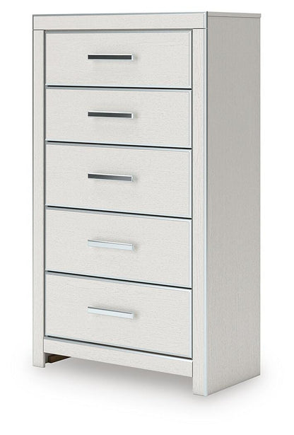 Zuraleus Queen Upholstered Panel Bed, Dresser, Mirror, Chest and Nightstand