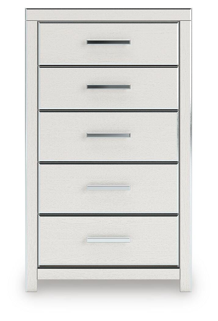 Zuraleus Queen Upholstered Panel Platform Storage Bed, Dresser, Mirror, Chest and Nightstand