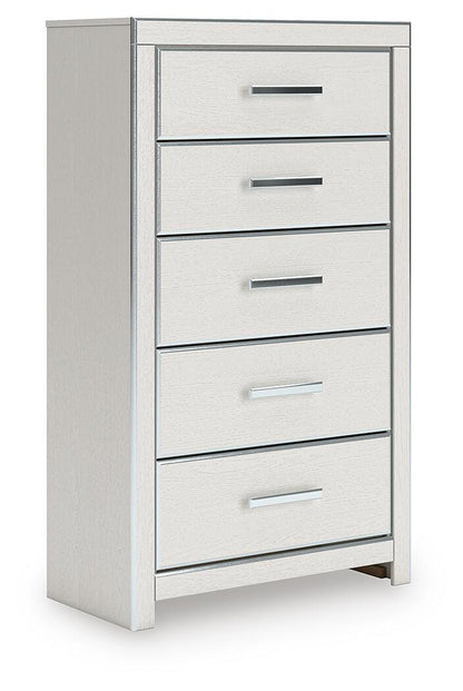Zuraleus Queen Upholstered Panel Platform Storage Bed, Dresser, Mirror, Chest and Nightstand