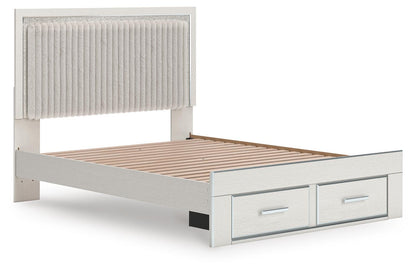 Zuraleus Queen Upholstered Panel Platform Storage Bed, Dresser, Mirror, Chest and Nightstand