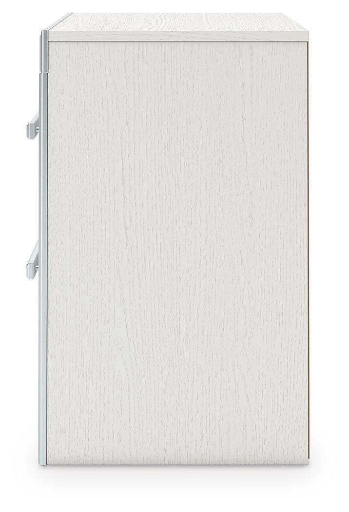 Zuraleus Queen Upholstered Panel Platform Storage Bed, Dresser, Mirror and Nightstand