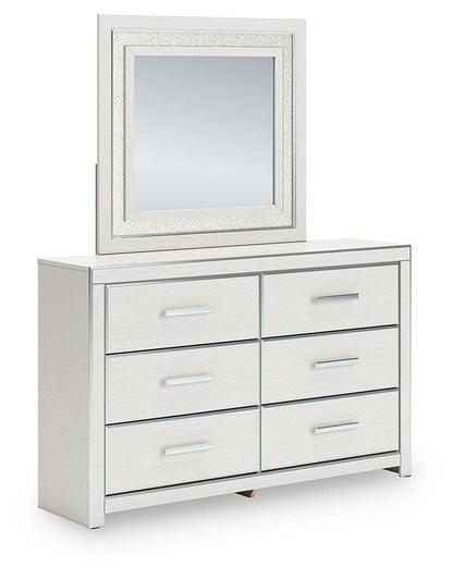 Zuraleus Queen Upholstered Panel Platform Bed, Dresser and Mirror