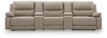 Narwhal Place 5-Piece Reclining Sectional with Storage Consoles