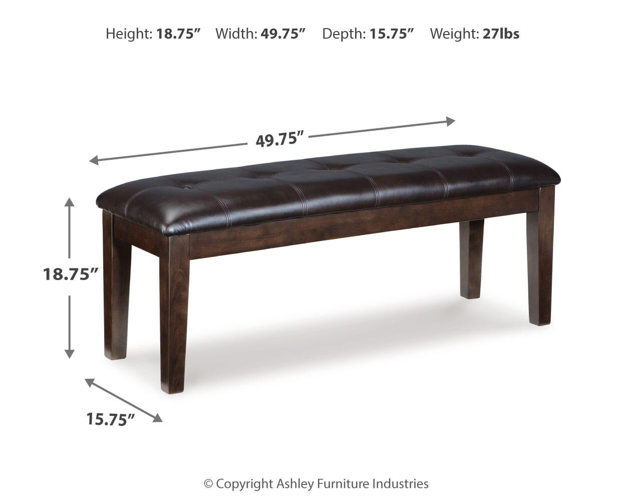 Ashley Express - Haddigan Large UPH Dining Room Bench