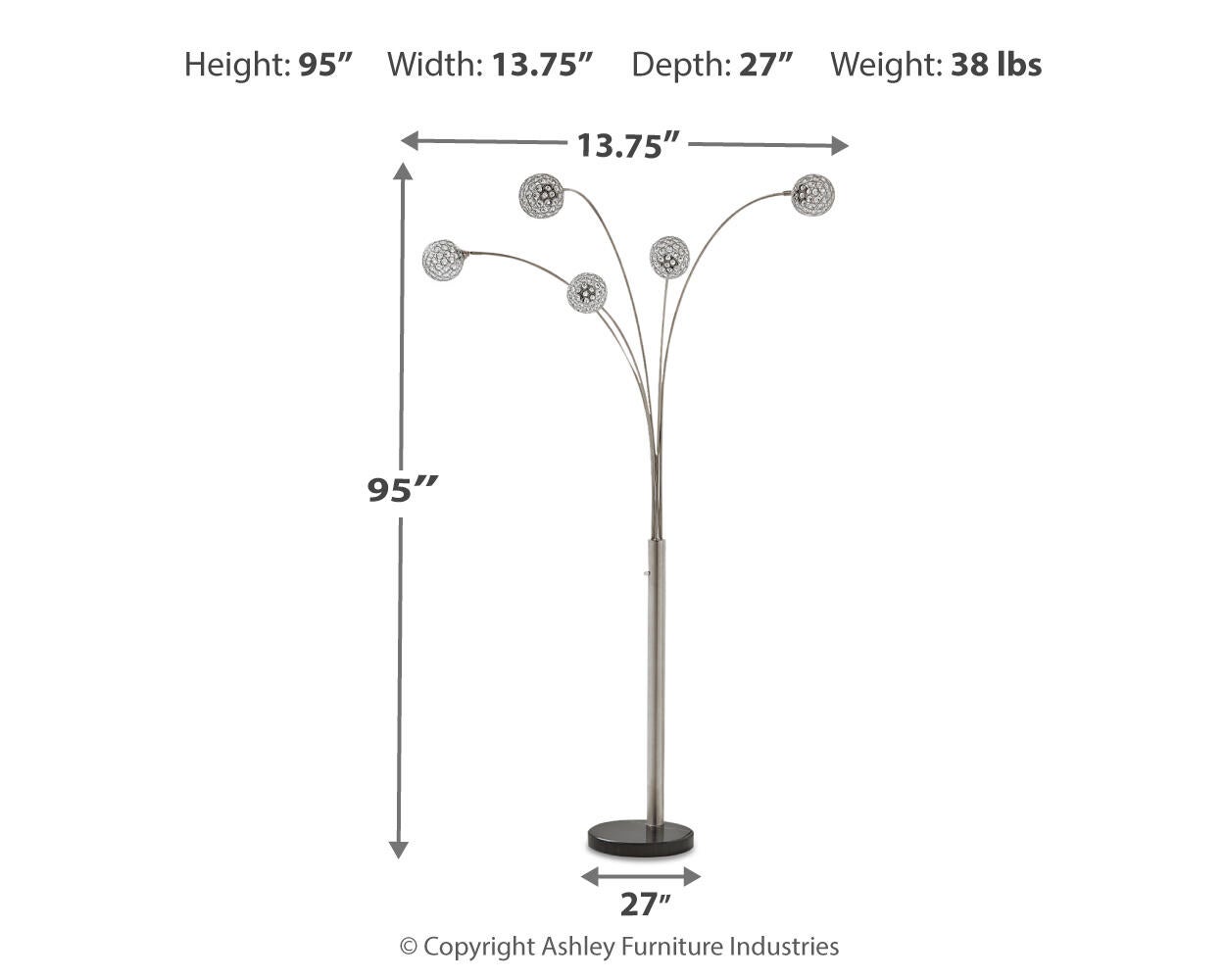 Ashley Express - Winter Metal Arc Lamp (1/CN)