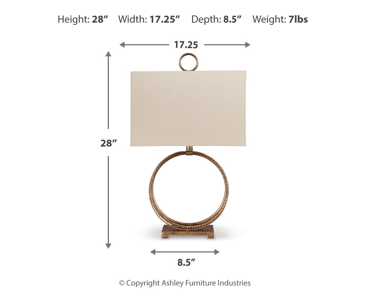 Ashley Express - Mahala Metal Table Lamp (1/CN)