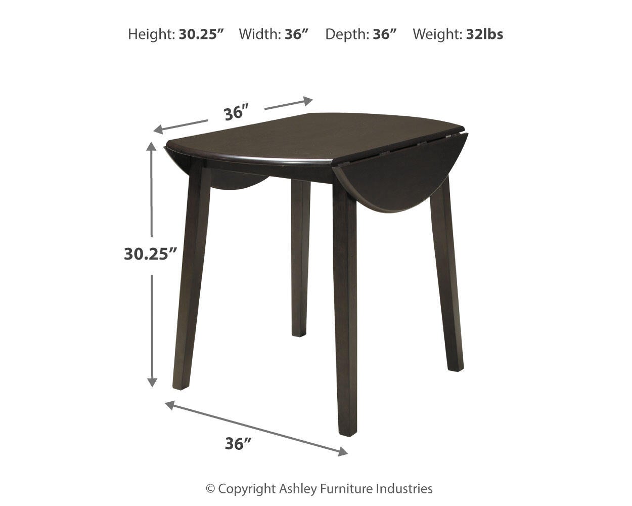 Ashley Express - Hammis Round DRM Drop Leaf Table