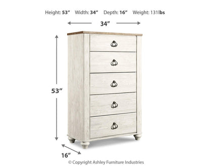 Willowton Five Drawer Chest