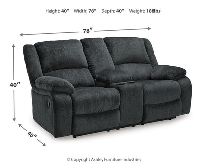Draycoll DBL Rec Loveseat w/Console