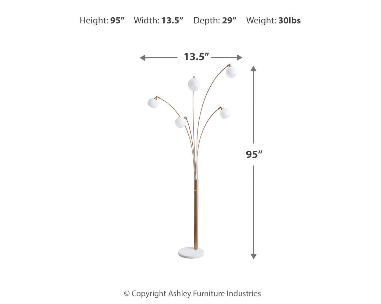 Ashley Express - Taliya Metal Arc Lamp (1/CN)