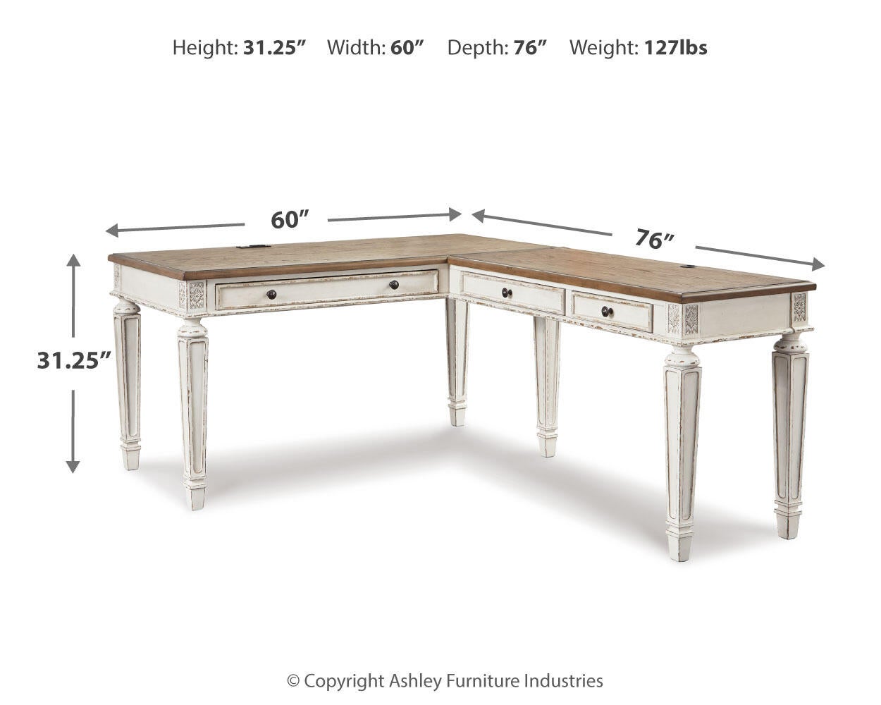 Ashley Express - Realyn 2-Piece Home Office Desk