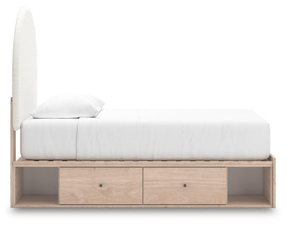 Arloster Twin Upholstered Panel Bed with Storage