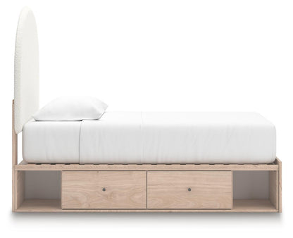 Arloster Twin Upholstered Panel Bed with Storage