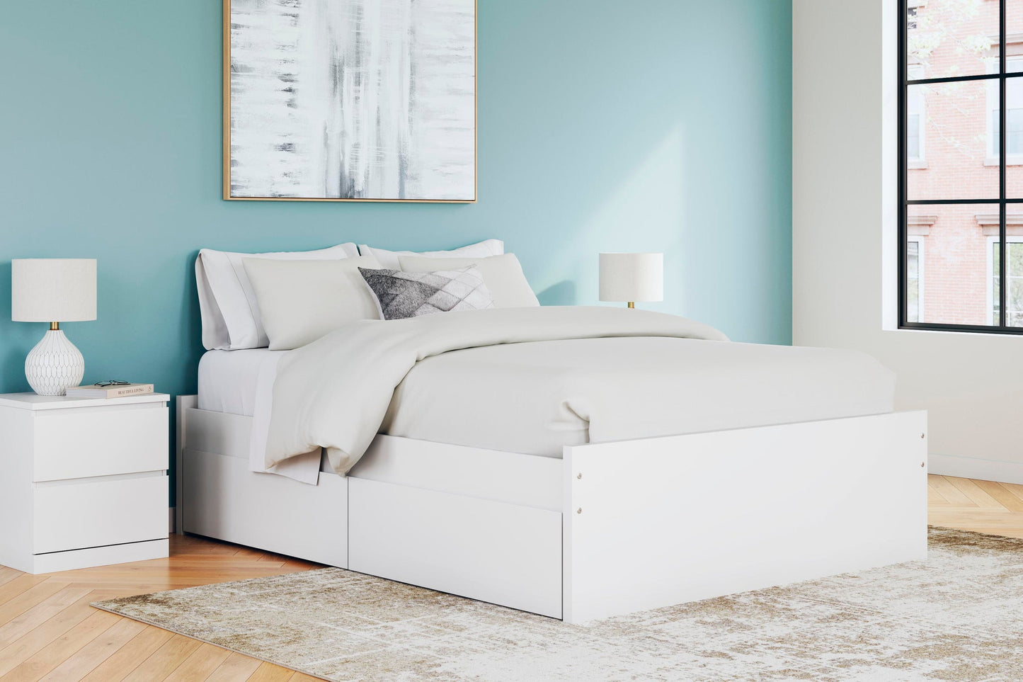 Ashley Express - Onita Queen Platform Bed with 1 Side Storage