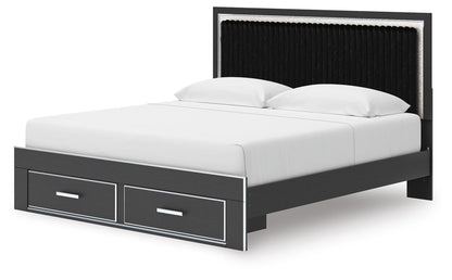 Zuraleus King Upholstered Panel Storage Bed