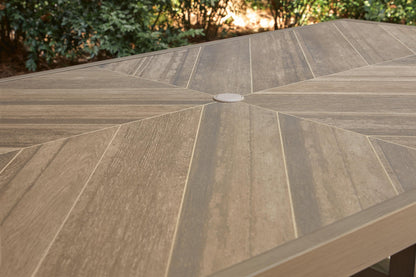Laguna Heights RECT Dining Table w/UMB OPT