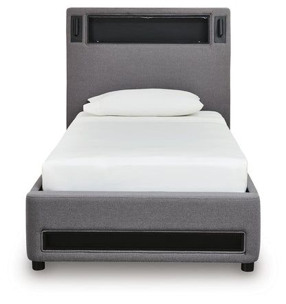 Ashley Express - Finigale Twin Upholstered Bed with Wireless Audio
