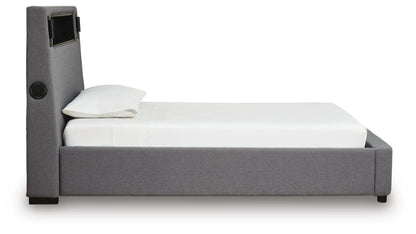 Ashley Express - Finigale Twin Upholstered Bed with Wireless Audio