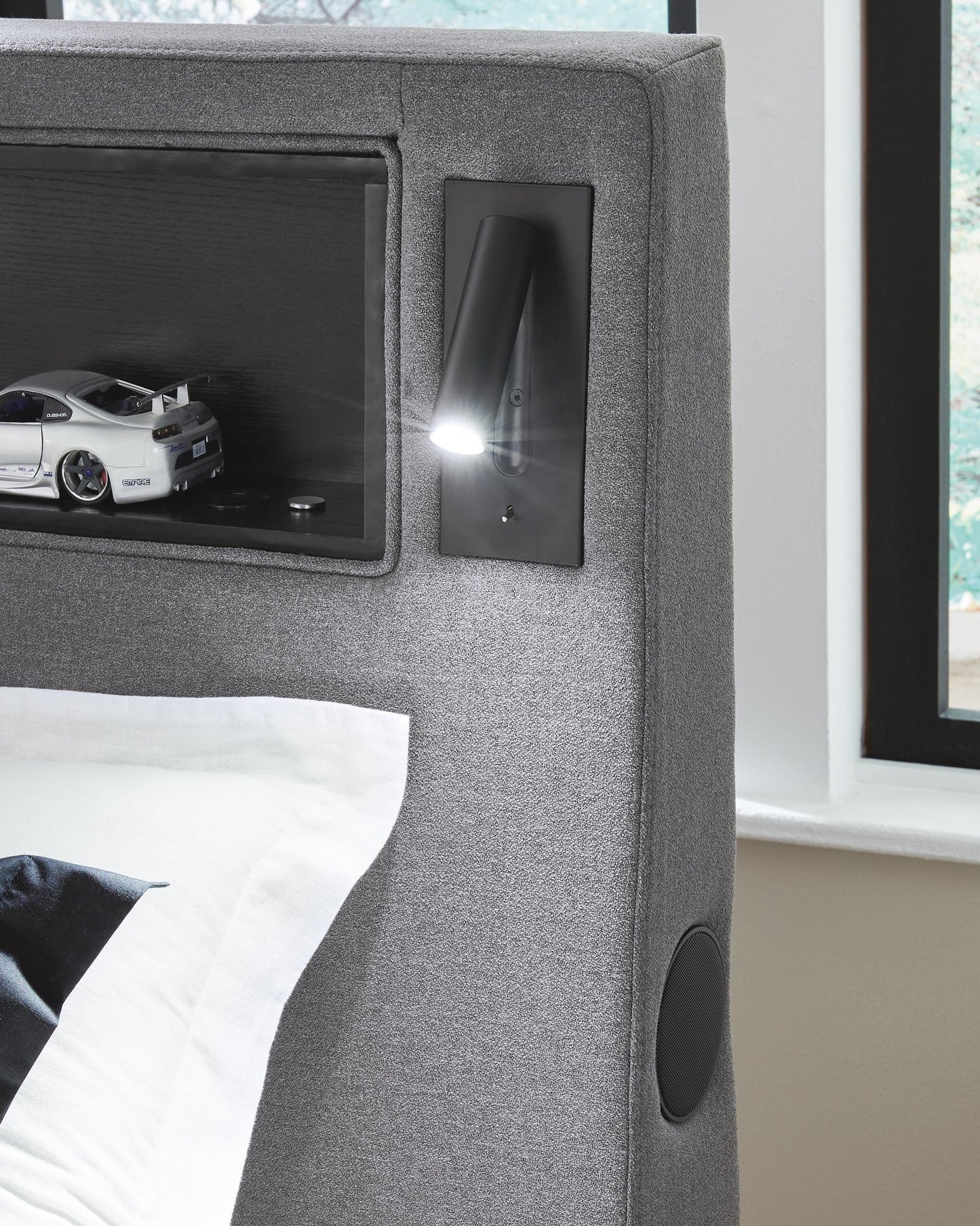 Ashley Express - Finigale Twin Upholstered Bed with Wireless Audio