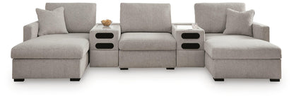 ModMax Luxe 5-Piece Double Chaise Sectional with Audio Consoles
