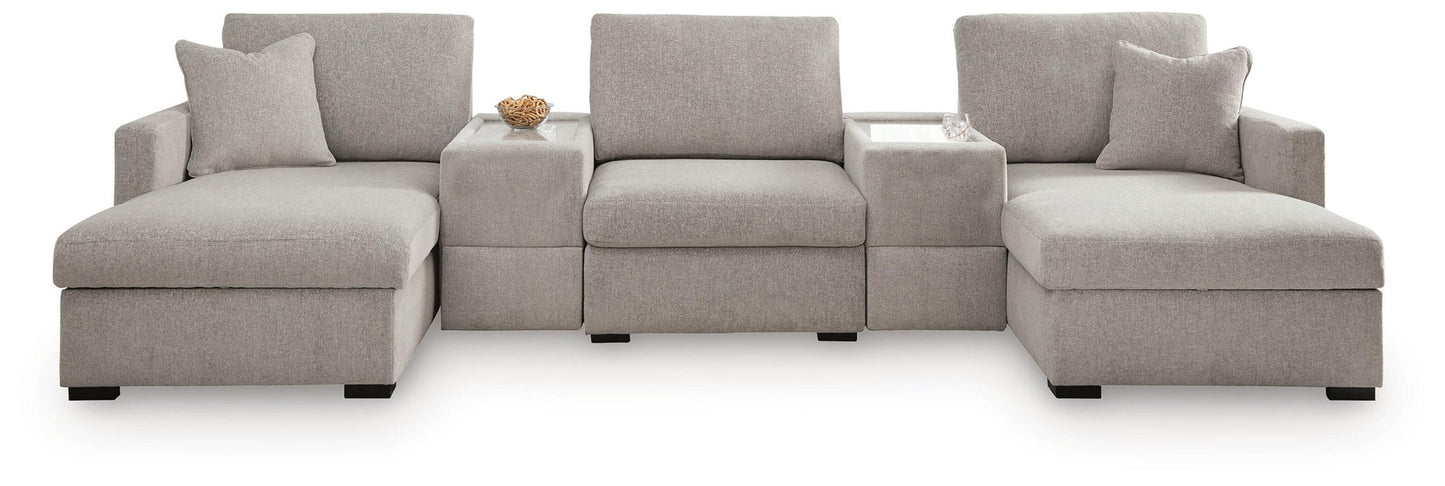 ModMax Luxe 5-Piece Double Chaise Sectional with Storage Consoles