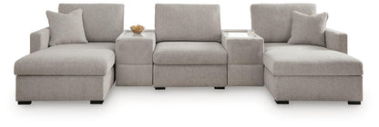ModMax Luxe 5-Piece Double Chaise Sectional with Storage Consoles