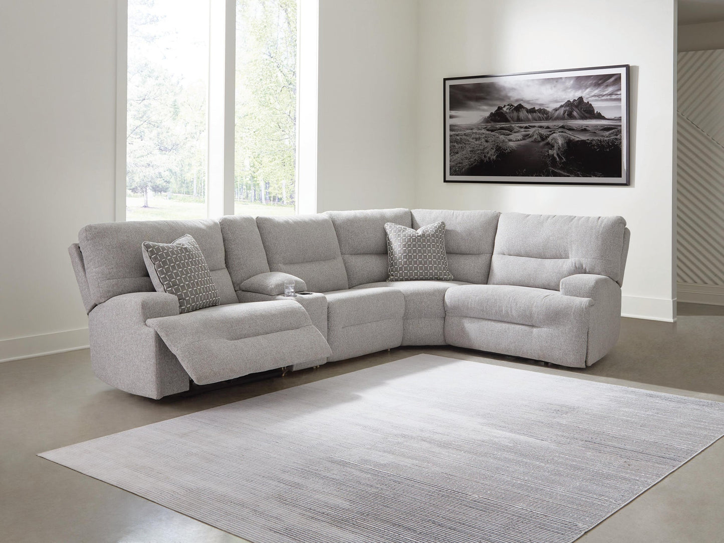 Acklen Place 5-Piece Power Reclining Sectional with Storage Console