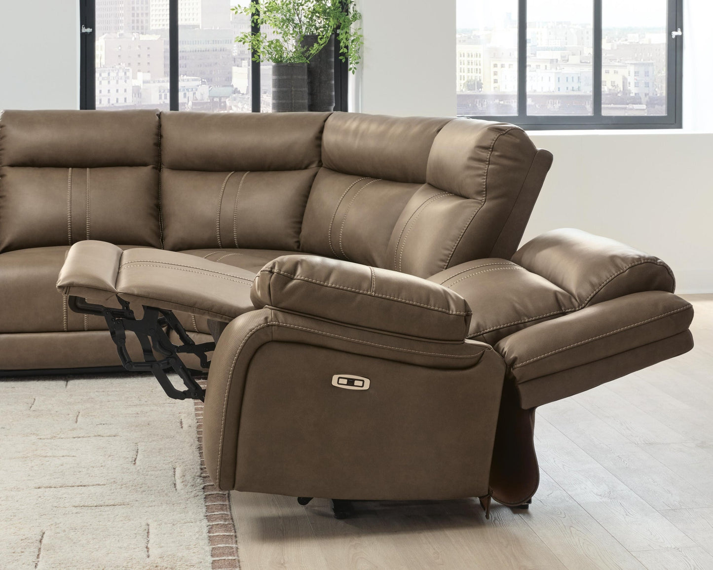 Max-Momentum 6-Piece Power Reclining Sectional with Audio Console