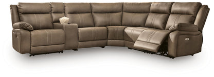 Max-Momentum 6-Piece Power Reclining Sectional with Audio Console