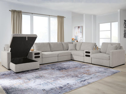 ModMax Luxe 8-Piece Sectional with Storage Chaise and Audio Consoles