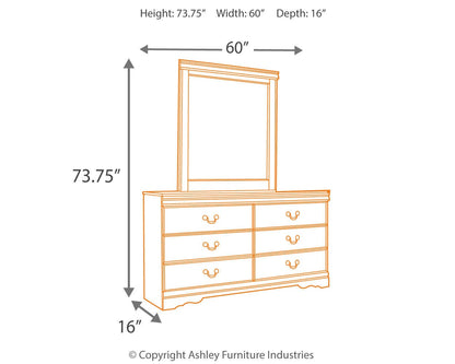 Huey Vineyard Queen Sleigh Headboard Bed with Mirrored Dresser, Chest and Nightstand
