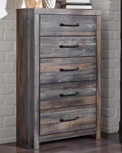 Drystan Full Bookcase Bed with 2 Storage Drawers, Dresser, Mirror, Chest and Nightstand