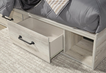 Cambeck Twin Panel Bed with 4 Storage Drawers with Mirrored Dresser, Chest and Nightstand