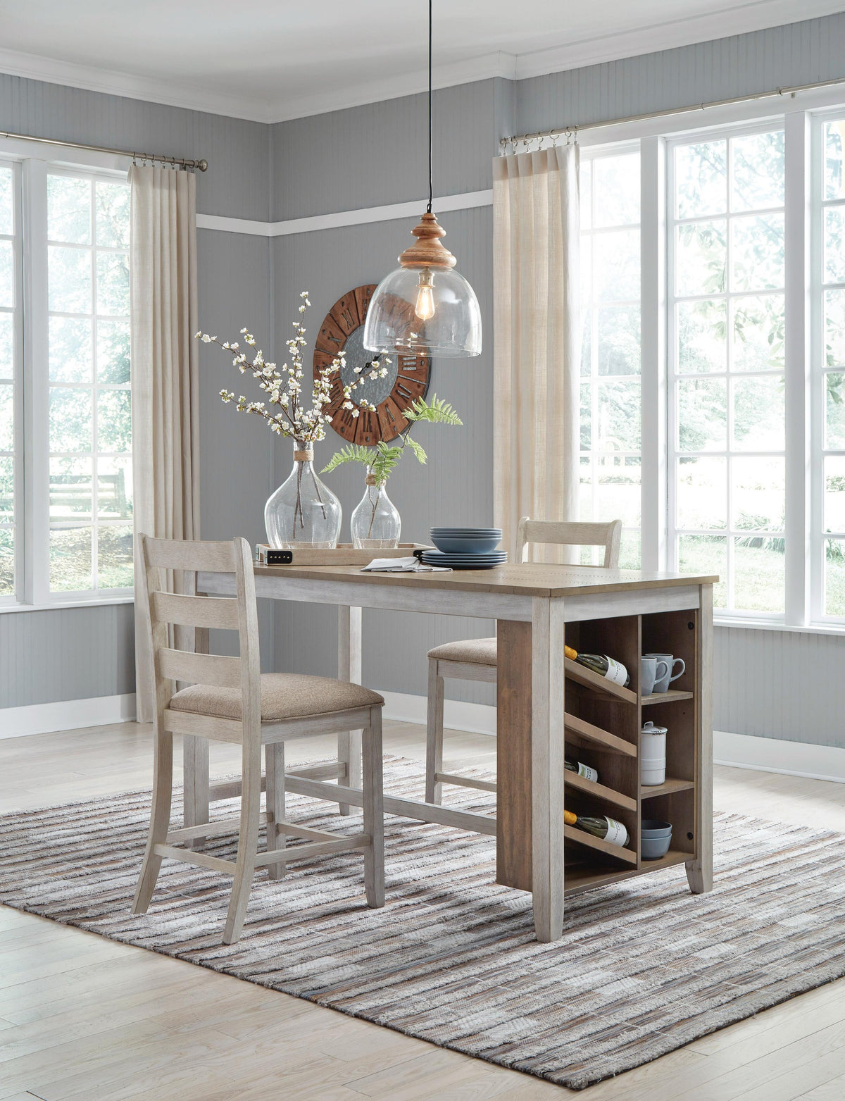 Ashley Express - Skempton Counter Height Dining Table and 2 Barstools