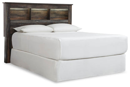 Drystan Queen Bookcase Headboard, Dresser, Mirror, Chest and Nightstand