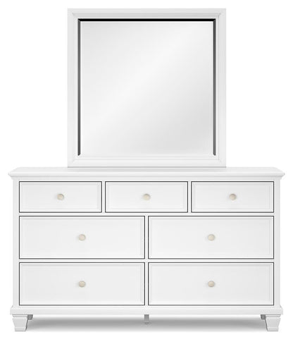 Fortman Twin Panel Bed with Mirrored Dresser and Nightstand