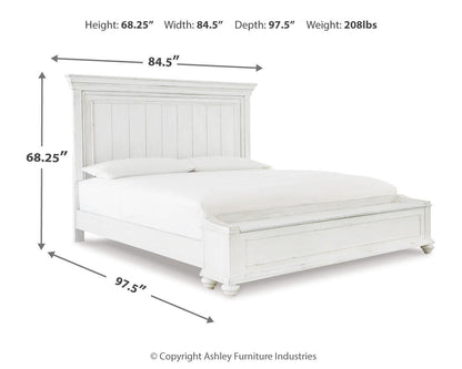 Kanwyn King Panel Bed with Mirrored Dresser