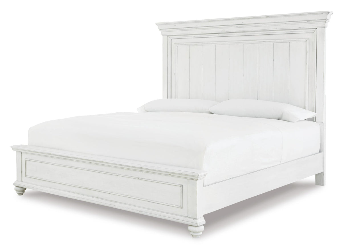 Kanwyn King Panel Bed with Mirrored Dresser