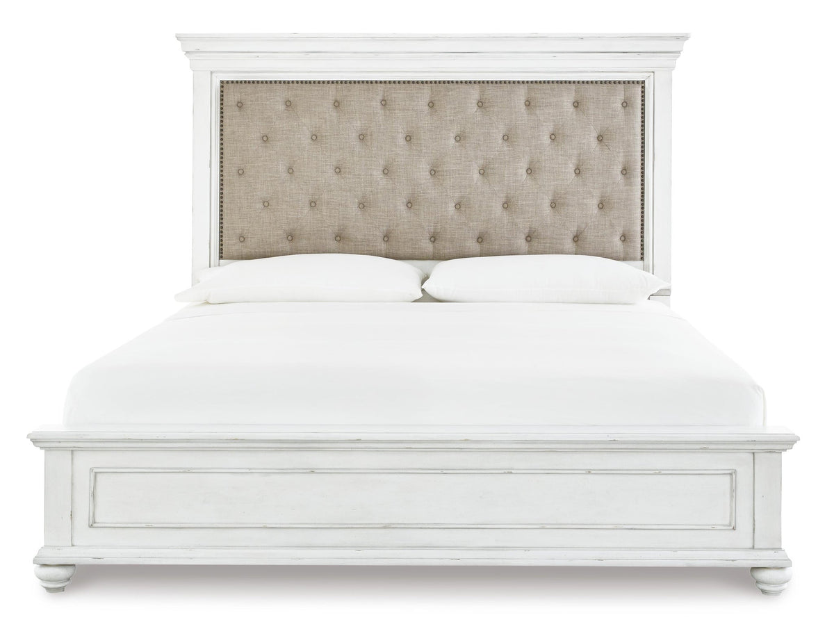 Kanwyn Queen Panel Bed with Mirrored Dresser, Chest and Nightstand