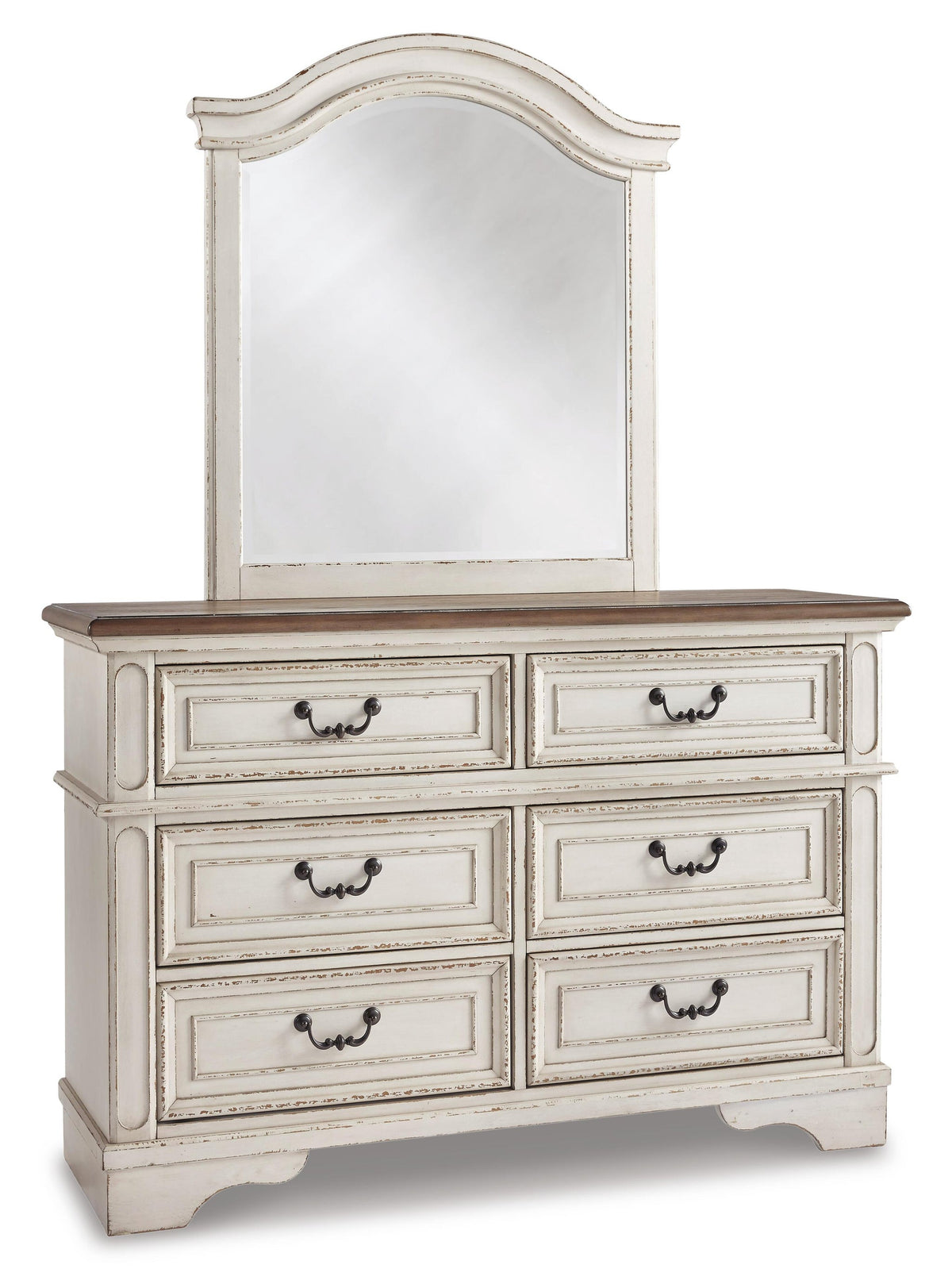 Realyn Twin Panel Bed with Mirrored Dresser