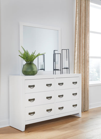 Binterglen Twin Panel Bed with Mirrored Dresser
