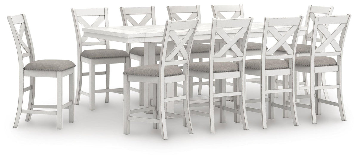 Robbinsdale Counter Height Dining Table and 10 Barstools